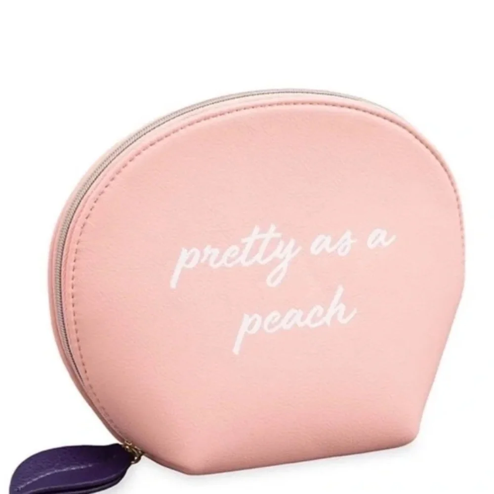 🆕Draper James🆕Pretty as a Peach🍑Zippered Cosmetic Bag🍑Blue Stripe NWT